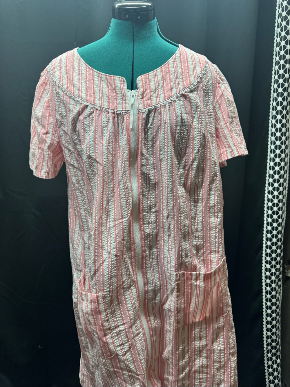 croft & barrow Pink and White Striped Short-Sleeve Tunic